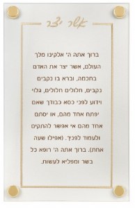 Picture of Leatherette Classic Asher Yatzar Hebrew with Gold Embroidery 8" x 5"